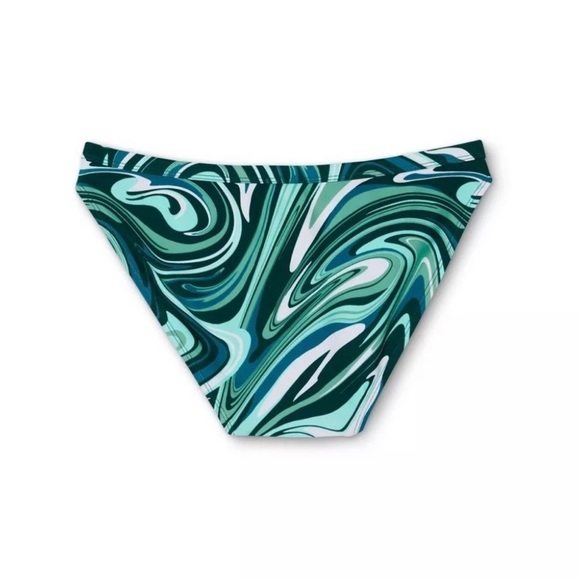 NWT Xhilaration Juniors' High Leg Scoop Bikini
Bottom Blue Swirl Print Large - Picture 7 of 17
